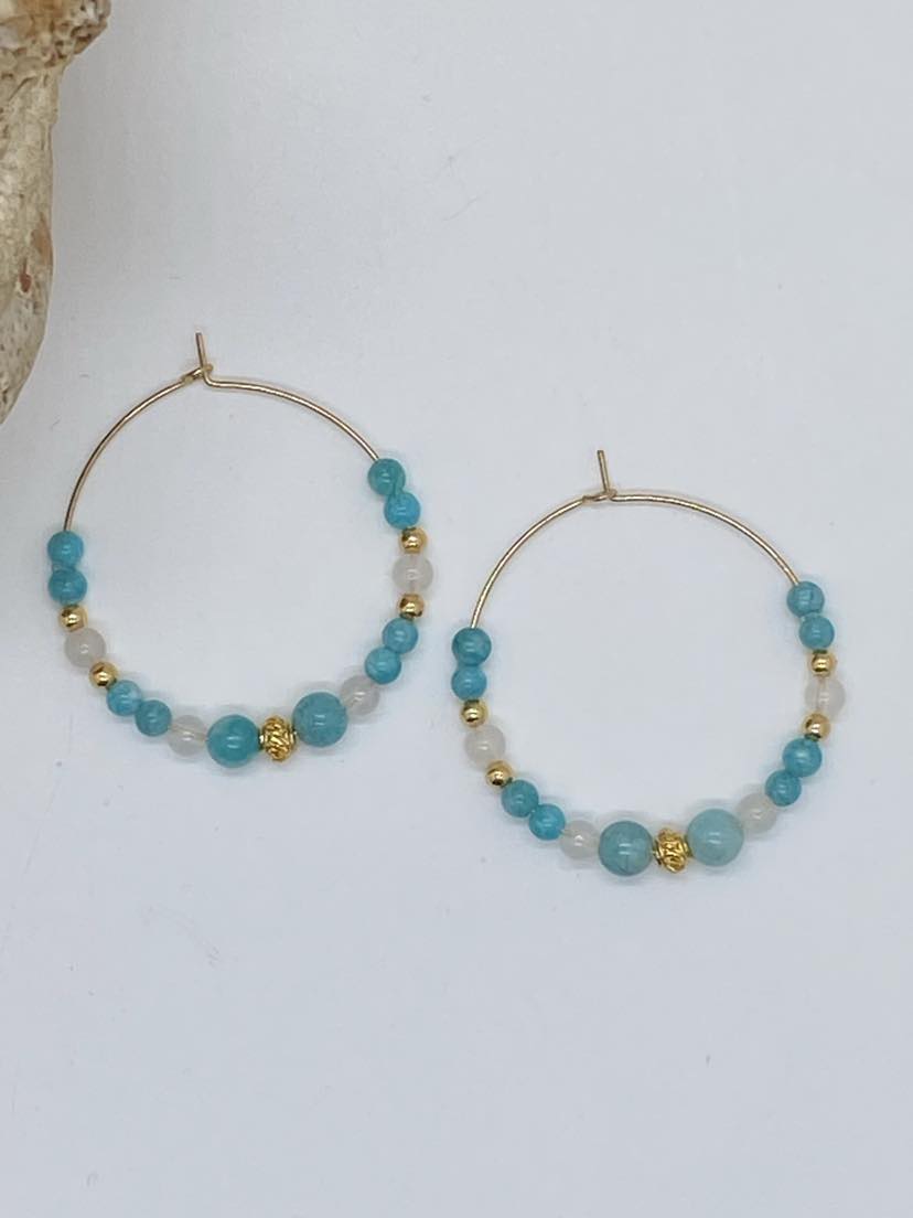 Boucles d'oreilles Amazonite/Jade