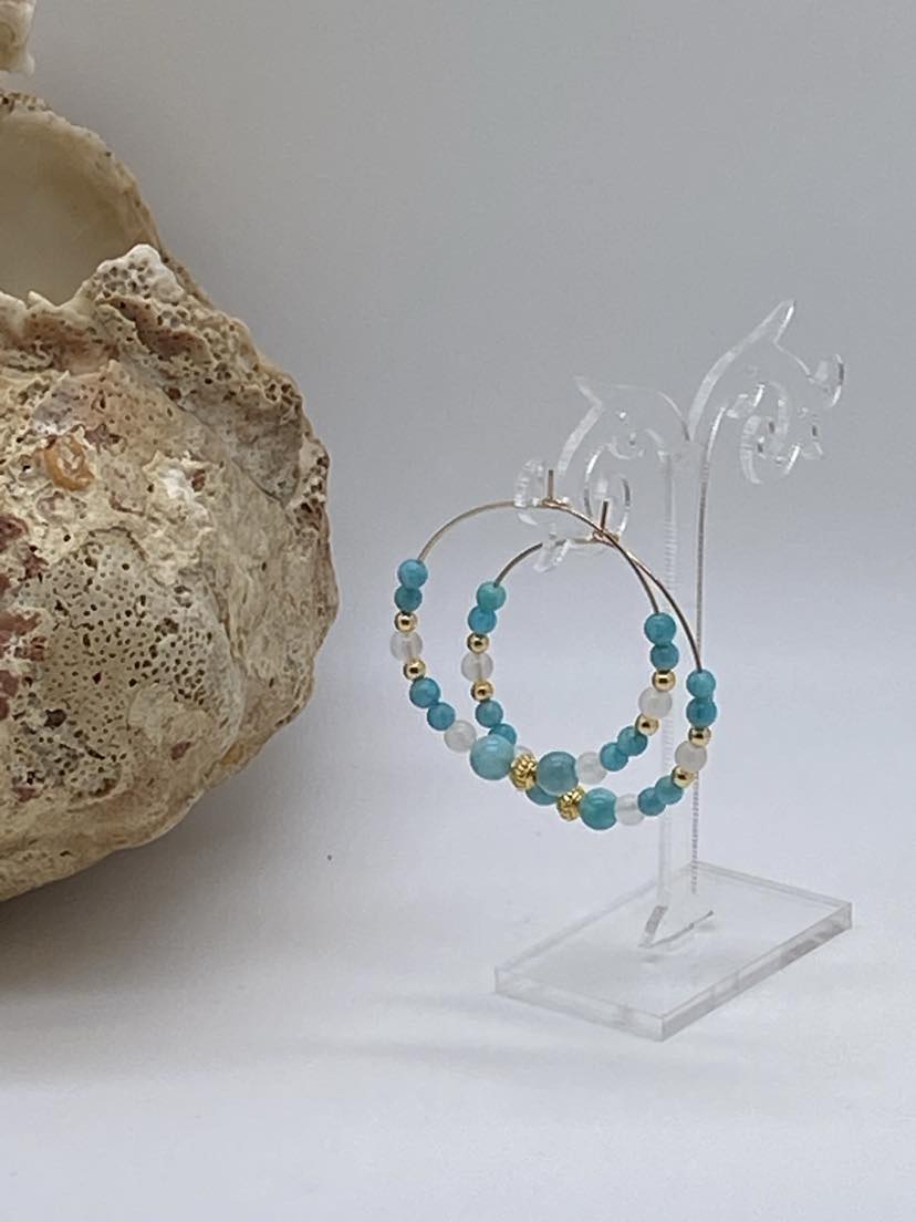 Boucles d'oreilles Amazonite/Jade