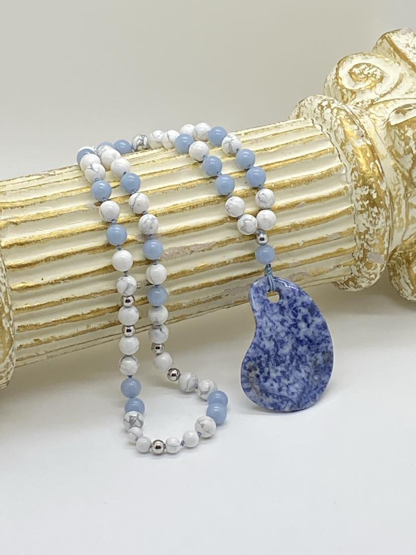Sautoir Angélite/Howlite
