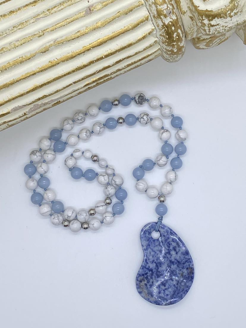 Sautoir Angélite/Howlite