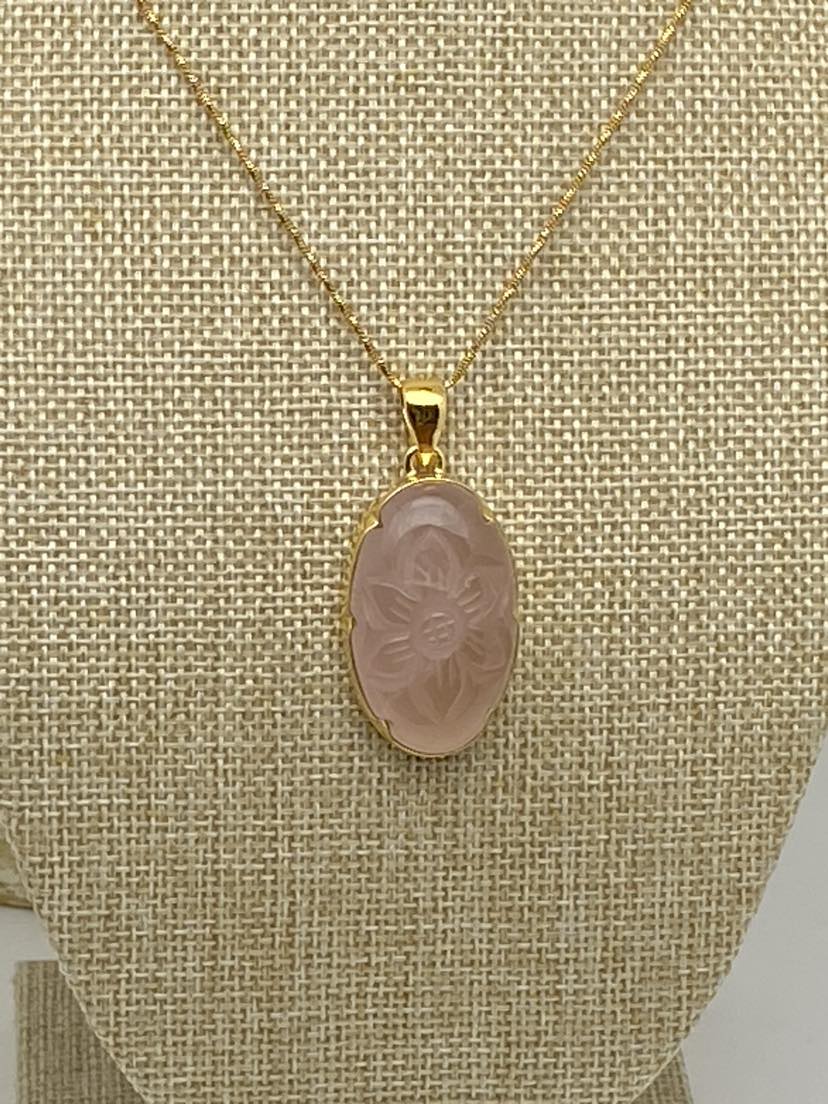 Pendentif Quartz Rose