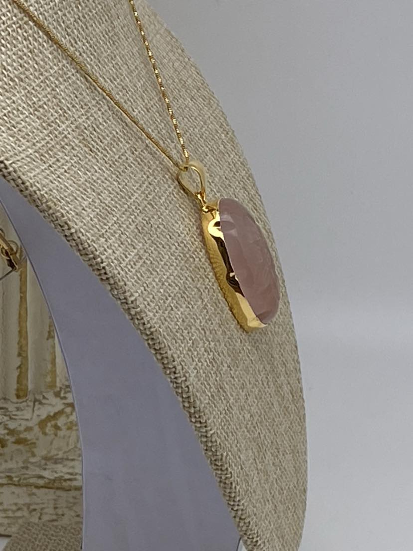 Pendentif Quartz Rose