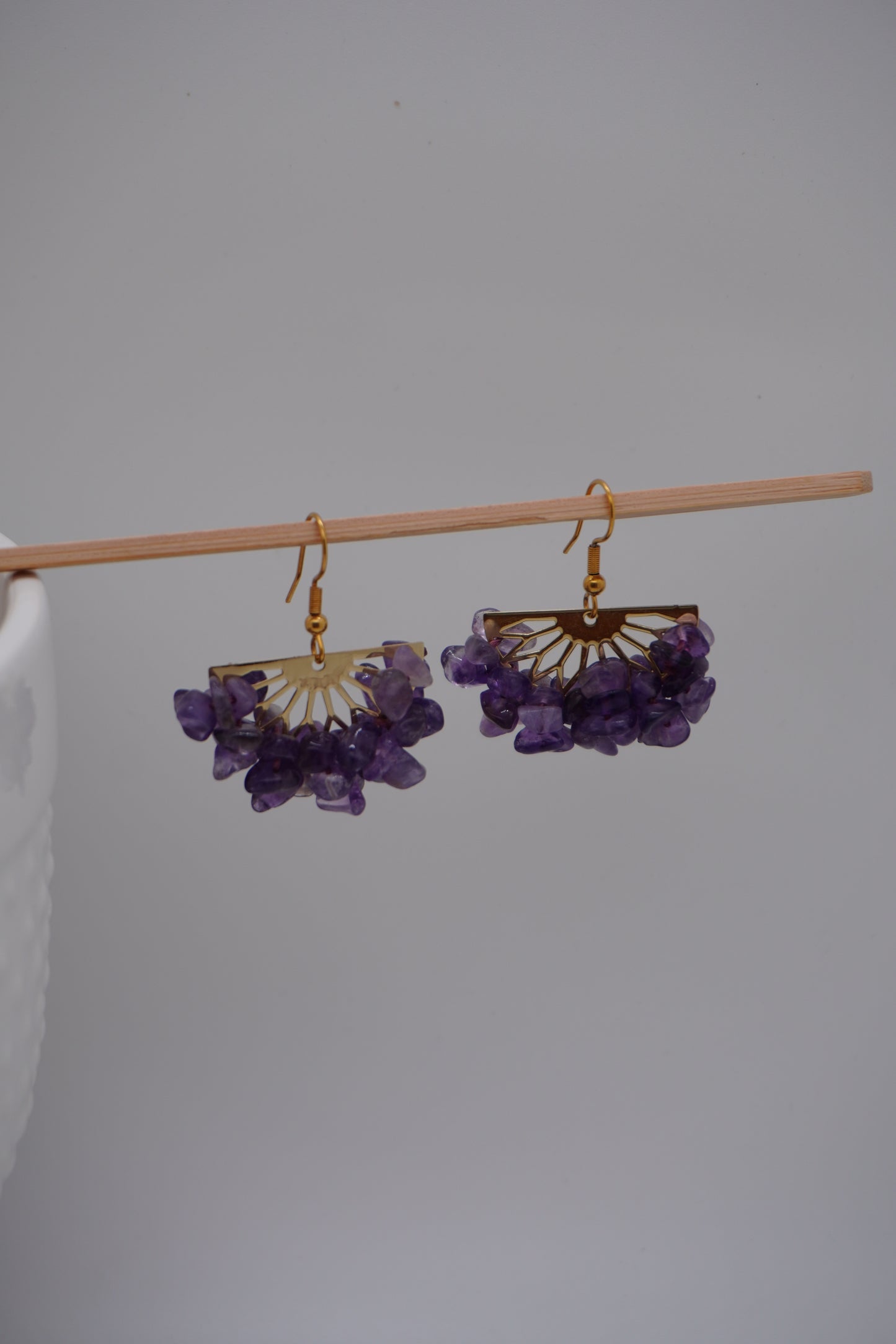 Boucles d'oreilles Améthyste / Tourmaline