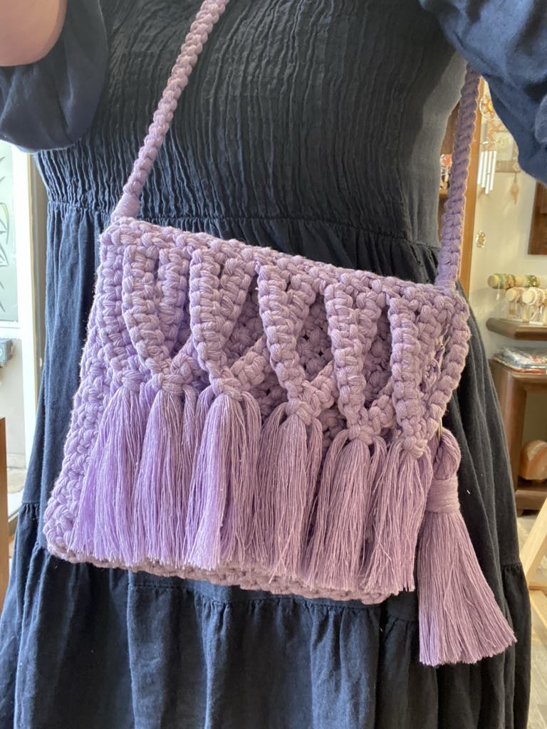 Sac à bandoulière en macramé