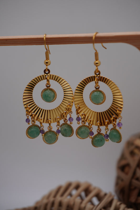 Boucles d'oreilles Aventurine