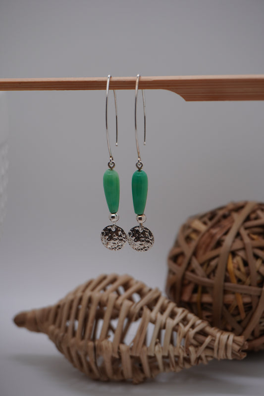 Boucles d'oreilles Opale Verte